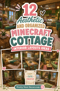 12 Aesthetic And Organized Minecraft Cottage Interior Layouts Ideas