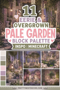 11 Eerie  Pale Garden Block Palette Inspo | Minecraft